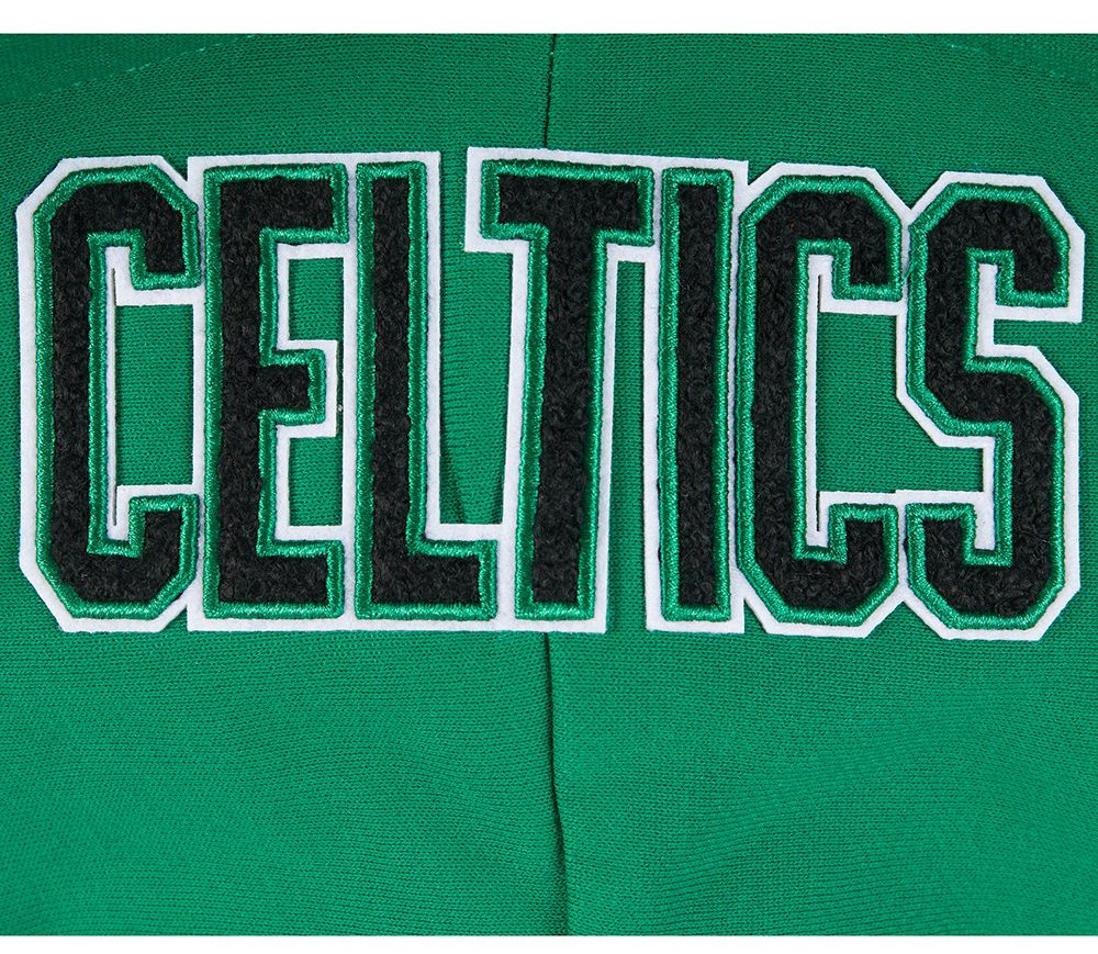 Pro Standard Women's Boston Celtics Green Mash Up Rib Cropped Fleece Pullover Hoodie product image