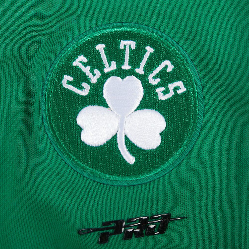 Pro Standard Women's Boston Celtics Green Mash Up Rib Cropped Fleece Pullover Hoodie product image