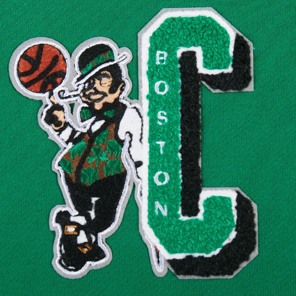 Pro Standard Women's Boston Celtics Green Mash Up Rib Cropped Fleece Pullover Hoodie product image