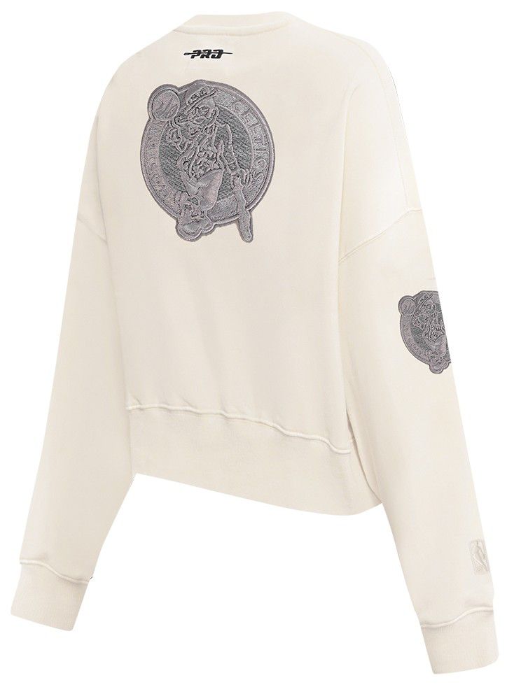 Pro Standard Women's Boston Celtics Off White Reverse French Terry Crewneck Sweatshirt product image