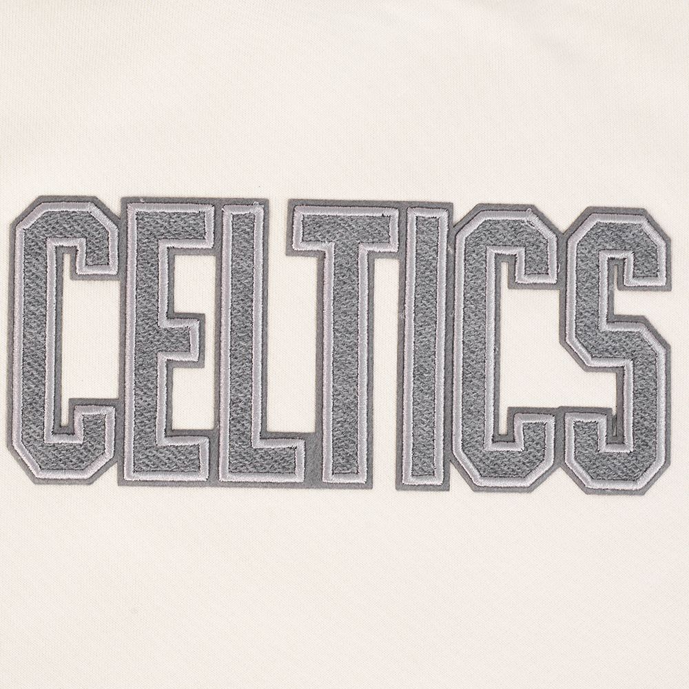 Pro Standard Women's Boston Celtics Off White Reverse French Terry Crewneck Sweatshirt product image