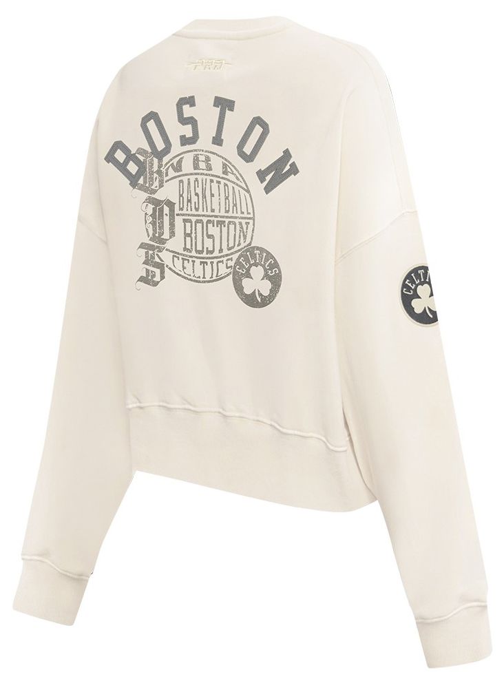 Pro Standard Women's Boston Celtics Off White Street Team Crewneck Sweatshirt product image