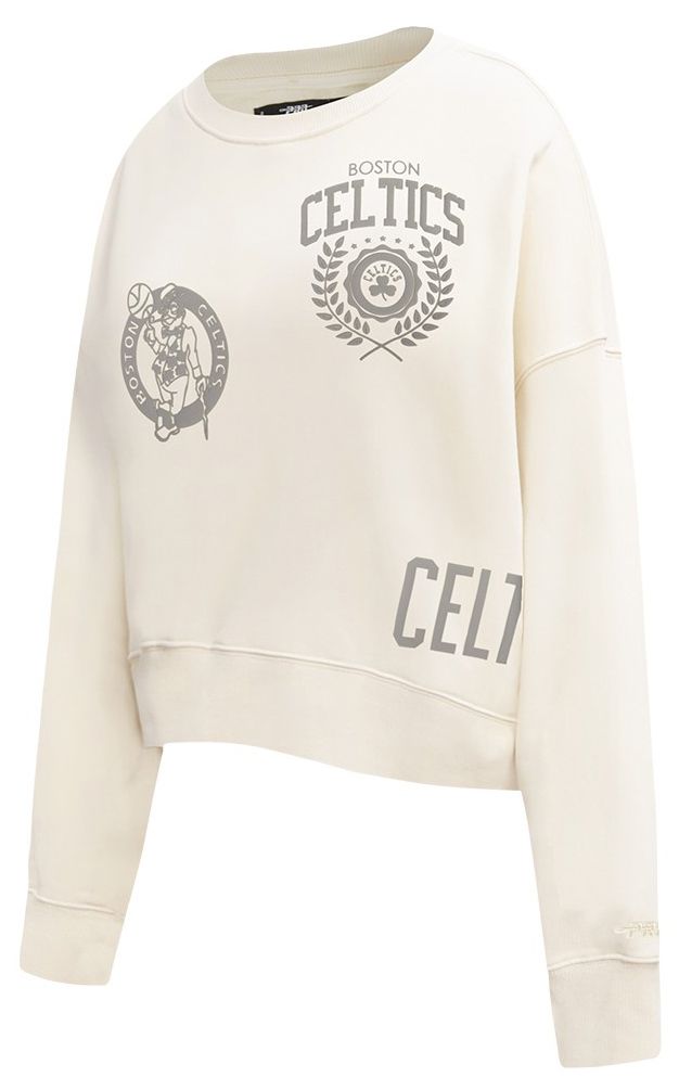 Pro Standard Women's Boston Celtics Off White Street Team Crewneck Sweatshirt product image