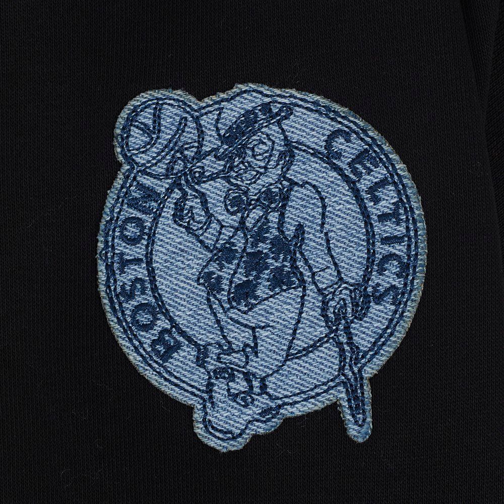 Pro Standard Women's Boston Celtics Black Varsity Blues Fleece Crewneck Sweatshirt product image