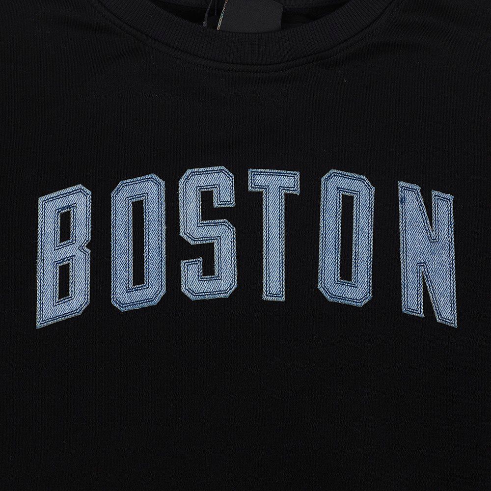 Pro Standard Women's Boston Celtics Black Varsity Blues Fleece Crewneck Sweatshirt product image