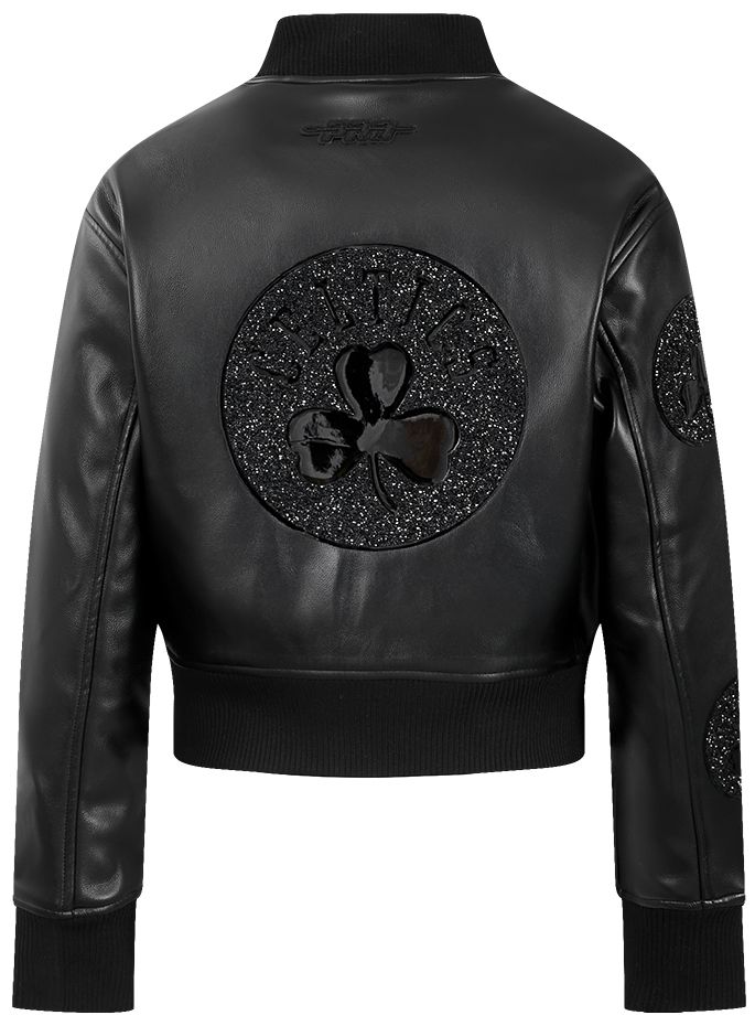Pro Standard Women's Boston Celtics Black Full-Zip Leather Jacket product image