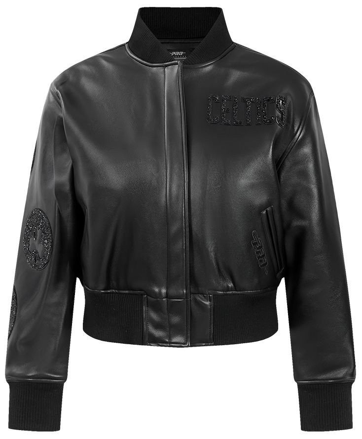 Pro Standard Women's Boston Celtics Black Full-Zip Leather Jacket product image