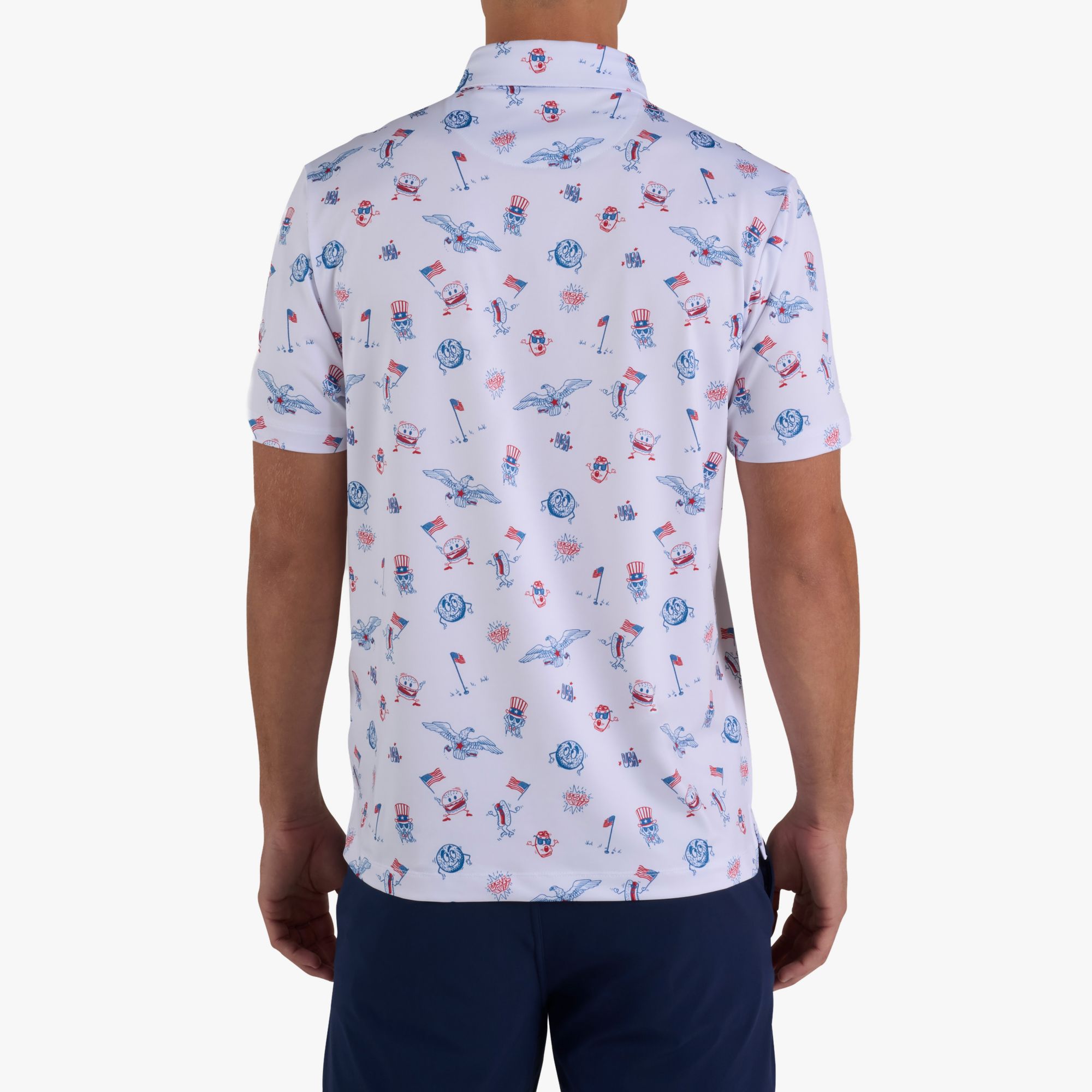 Bad Birdie Men's USA All Day, Let's Play Core Performance Golf Polo product image