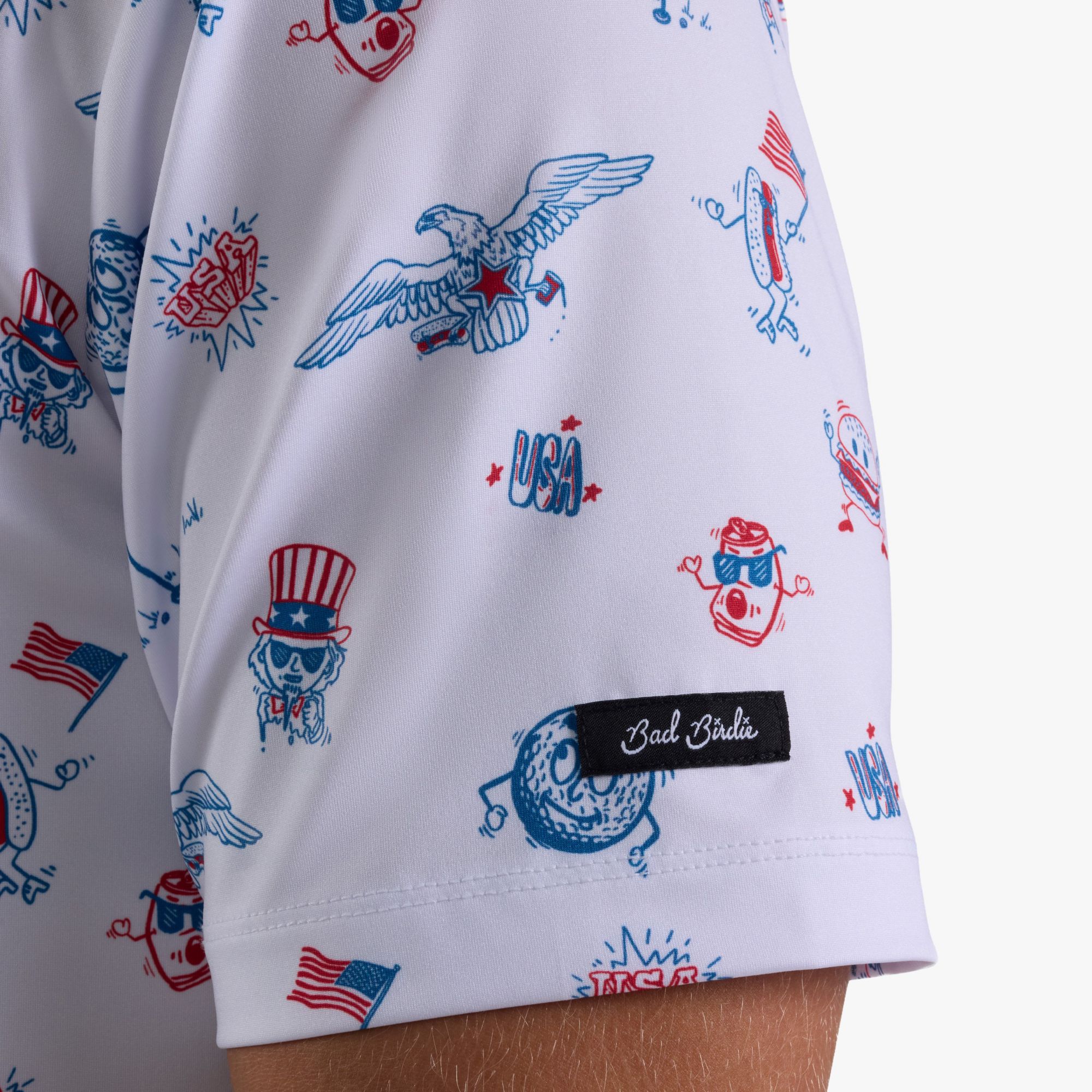 Bad Birdie Men's USA All Day, Let's Play Core Performance Golf Polo product image