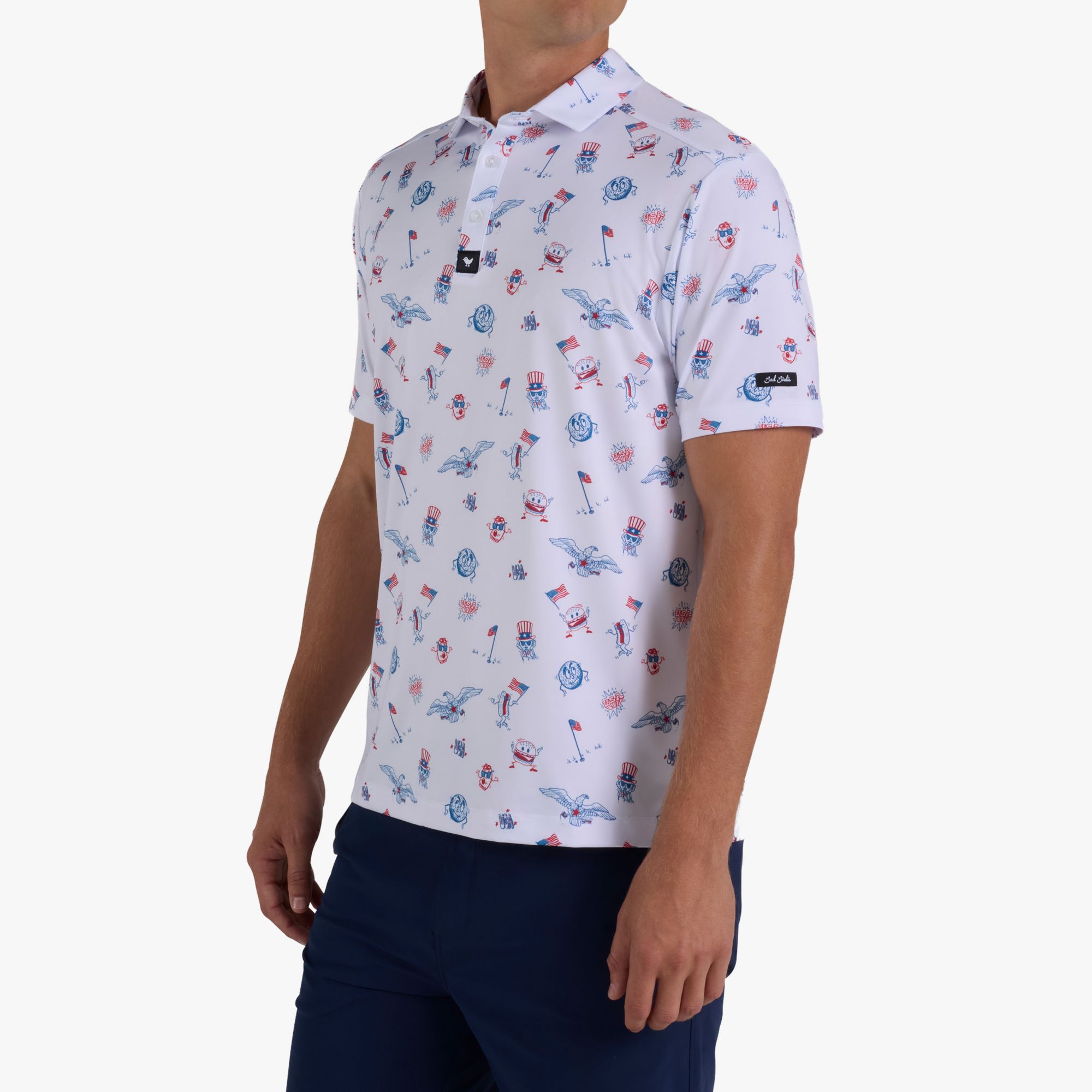 Bad Birdie Men's USA All Day, Let's Play Core Performance Golf Polo product image