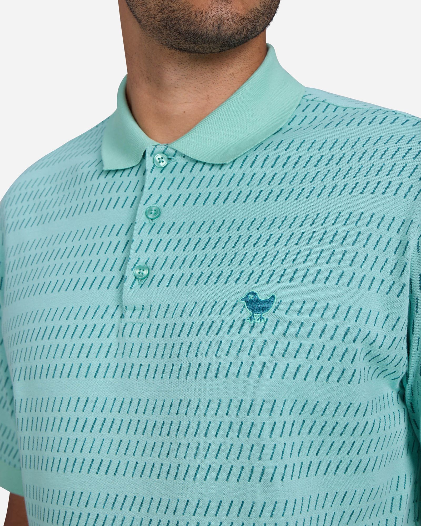 Bad Birdie Men's Jacquard Thread Needle Jacquard Golf Polo product image