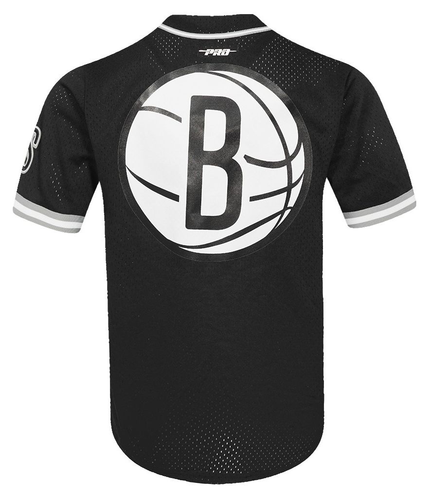 Pro Standard Men's Brooklyn Nets Black Classic Mesh Button Down Shirt product image