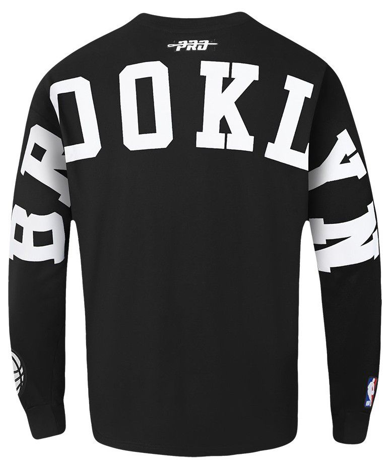 Pro Standard Men's Brooklyn Nets Black Wingspan Drop Shoulder Long Sleeve T-Shirt product image