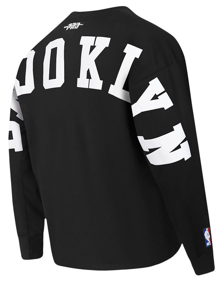 Pro Standard Men's Brooklyn Nets Black Wingspan Drop Shoulder Long Sleeve T-Shirt product image
