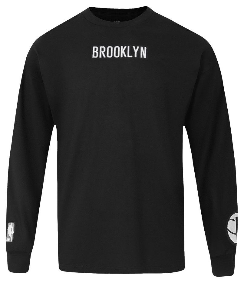 Pro Standard Men's Brooklyn Nets Black Wingspan Drop Shoulder Long Sleeve T-Shirt product image