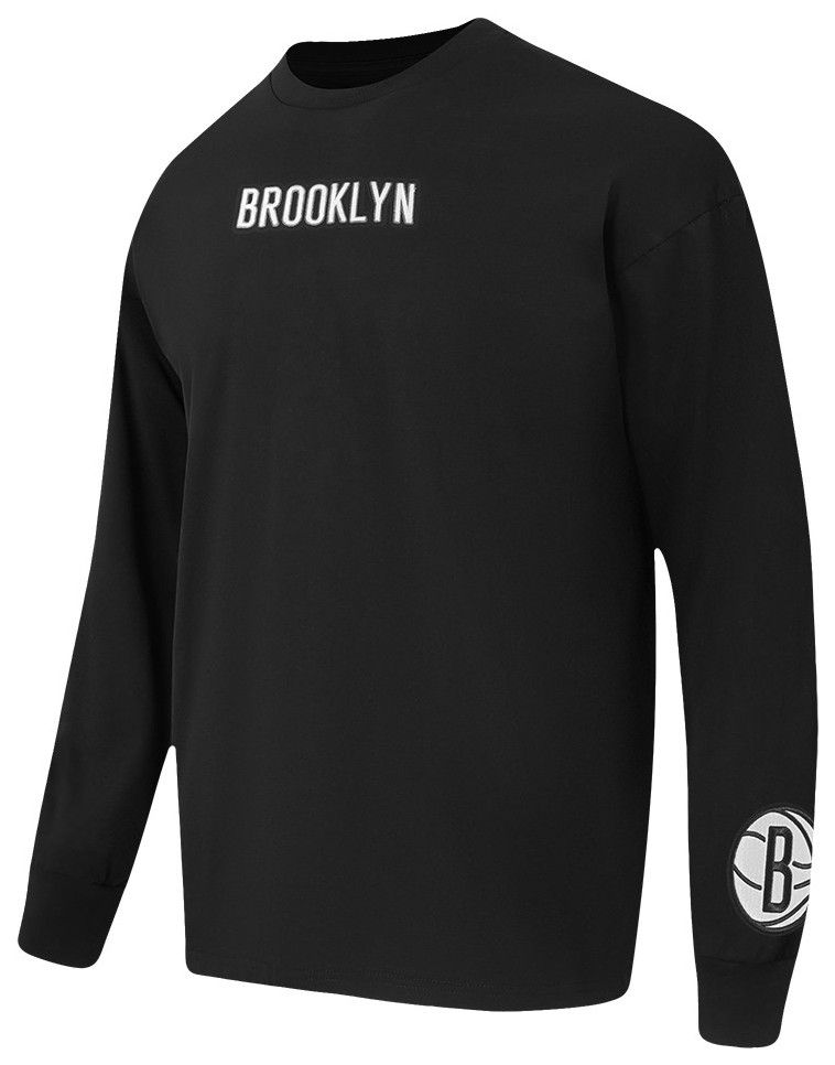 Pro Standard Men's Brooklyn Nets Black Wingspan Drop Shoulder Long Sleeve T-Shirt product image