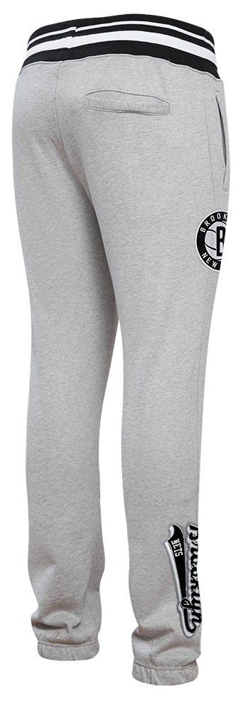Pro Standard Men's Brooklyn Nets Gray Script Tail Rib Fleece Sweatpants product image