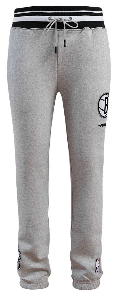 Pro Standard Men's Brooklyn Nets Gray Script Tail Rib Fleece Sweatpants product image