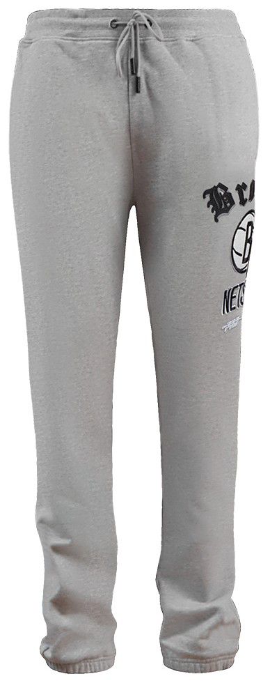 Pro Standard Men's Brooklyn Nets Gray Old English Fleece Sweatpants product image