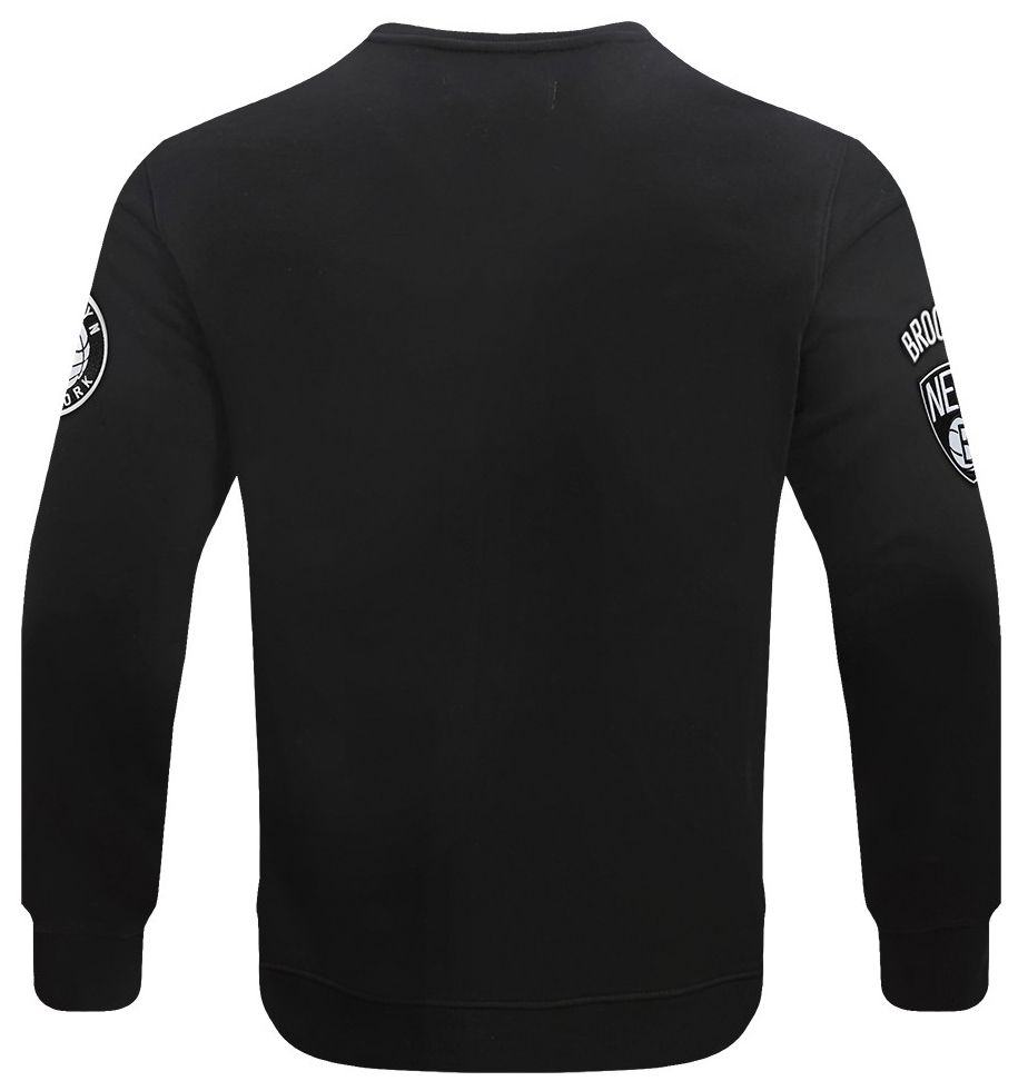 Pro Standard Men's Brooklyn Nets Black Old English Fleece Crewneck Sweatshirt product image