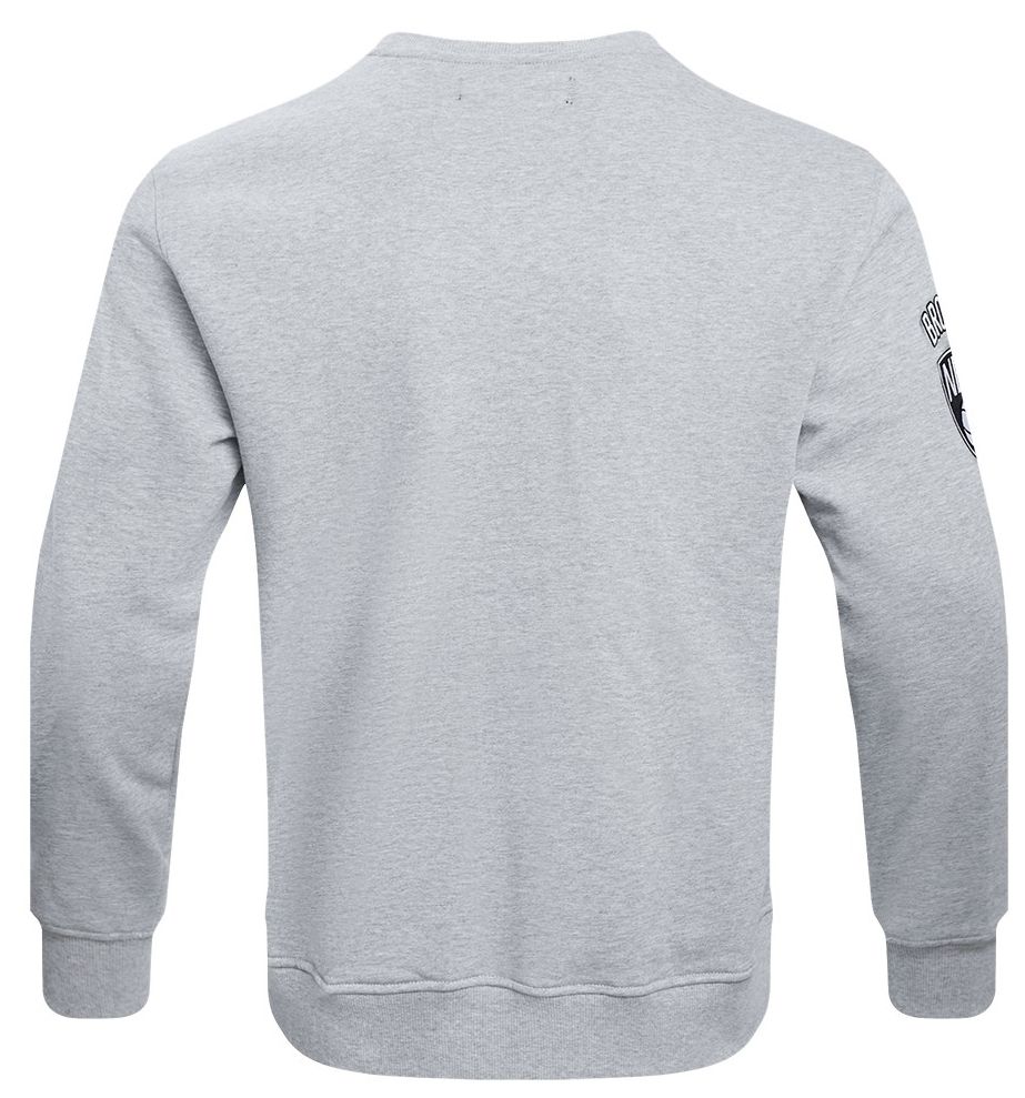 Pro Standard Men's Brooklyn Nets Grey Old English Fleece Crewneck Sweatshirt product image