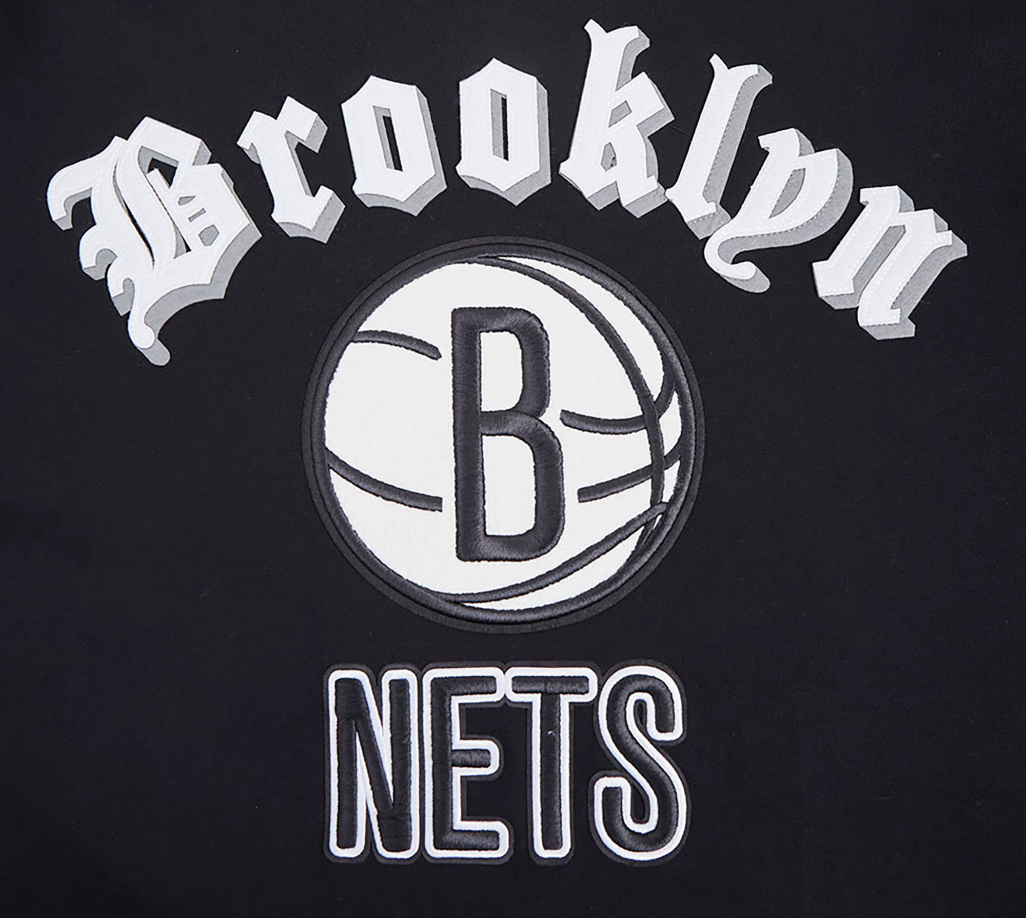 Pro Standard Men's Brooklyn Nets Black Old English Fleece Pullover Hoodie product image