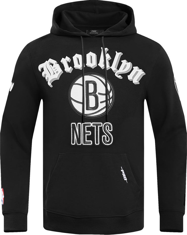 Pro Standard Men's Brooklyn Nets Black Old English Fleece Pullover Hoodie product image