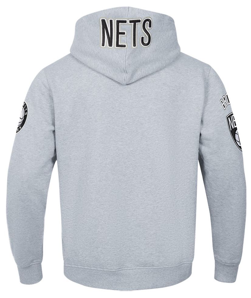 Pro Standard Men's Brooklyn Nets Grey Old English Fleece Pullover Hoodie product image