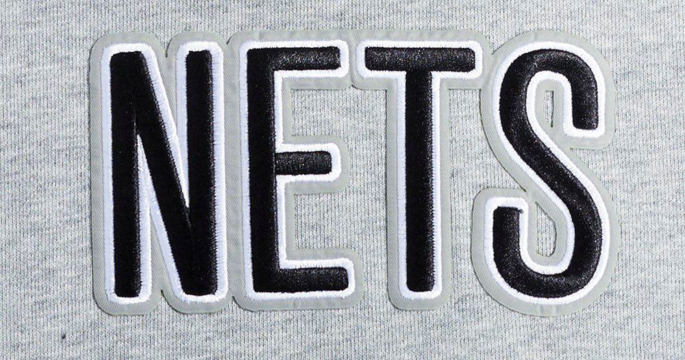 Pro Standard Men's Brooklyn Nets Grey Old English Fleece Pullover Hoodie product image