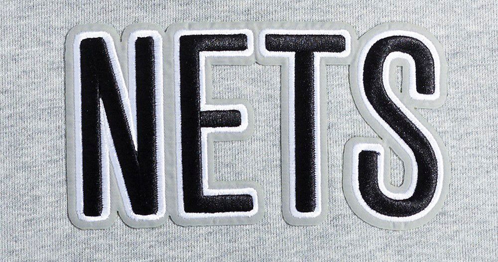 Pro Standard Men's Brooklyn Nets Grey Old English Fleece Pullover Hoodie product image