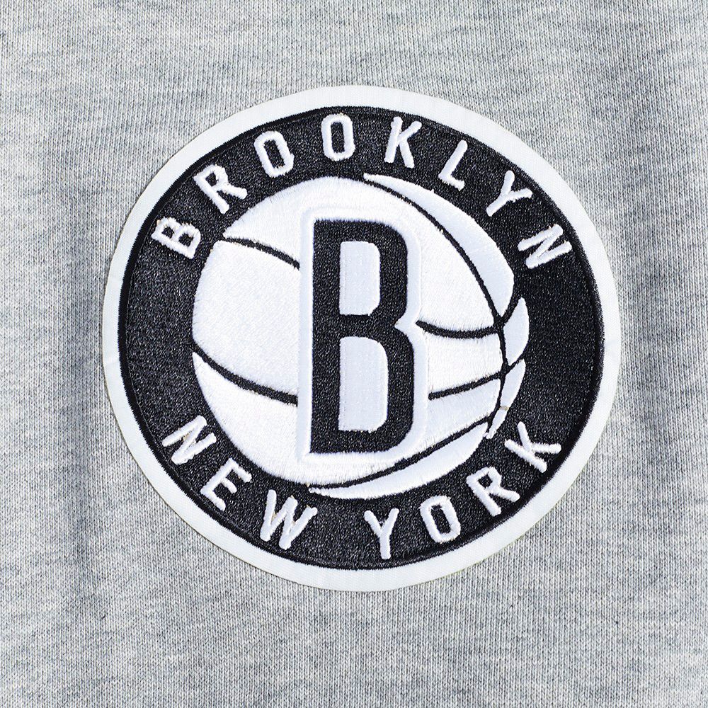 Pro Standard Men's Brooklyn Nets Grey Old English Fleece Pullover Hoodie product image
