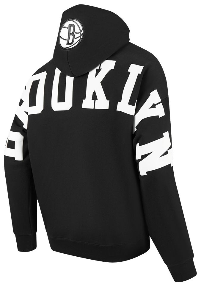 Pro Standard Men's Brooklyn Nets Black Wingspan Drop Shoulder Hoodie product image