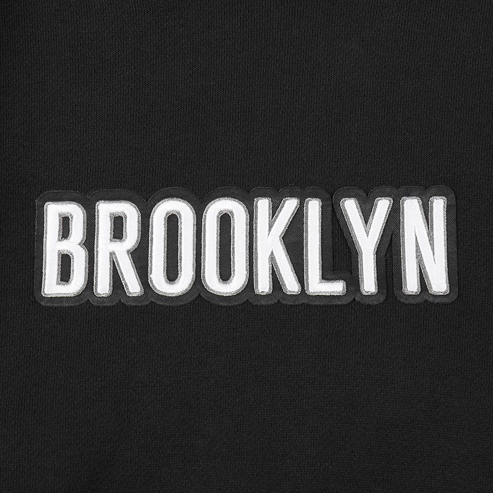 Pro Standard Men's Brooklyn Nets Black Wingspan Drop Shoulder Hoodie product image