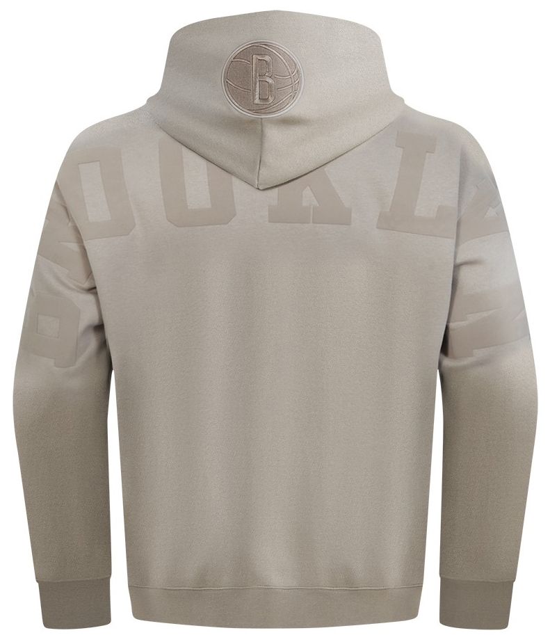 Pro Standard Men's Brooklyn Nets Taupe Wingspan Drop Shoulder Hoodie product image