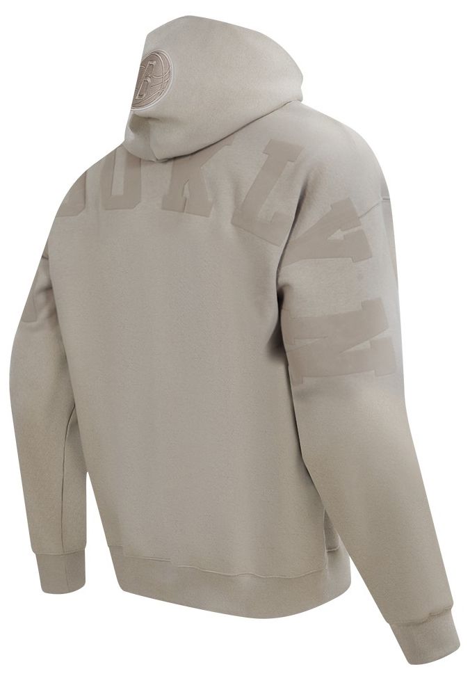 Pro Standard Men's Brooklyn Nets Taupe Wingspan Drop Shoulder Hoodie product image