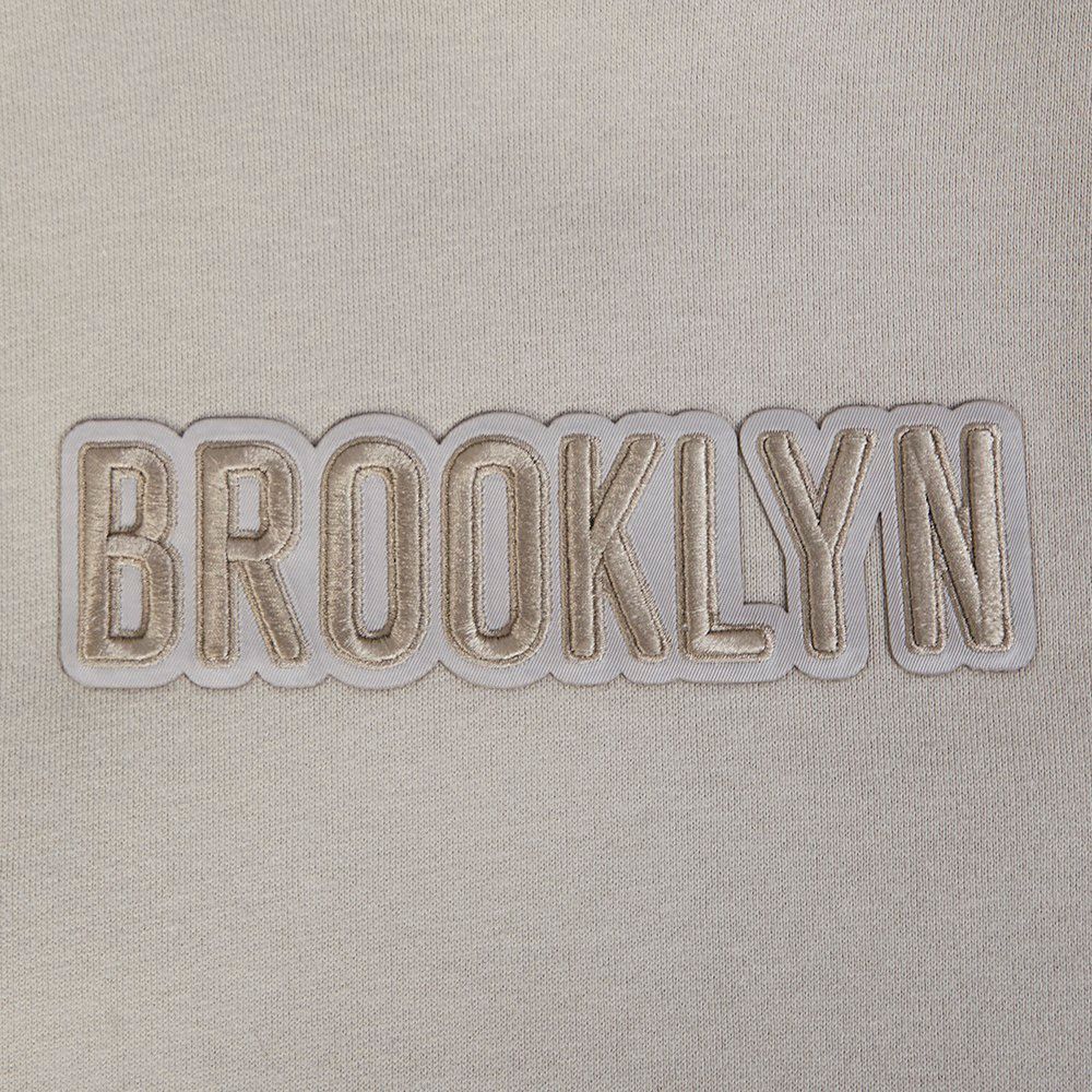 Pro Standard Men's Brooklyn Nets Taupe Wingspan Drop Shoulder Hoodie product image
