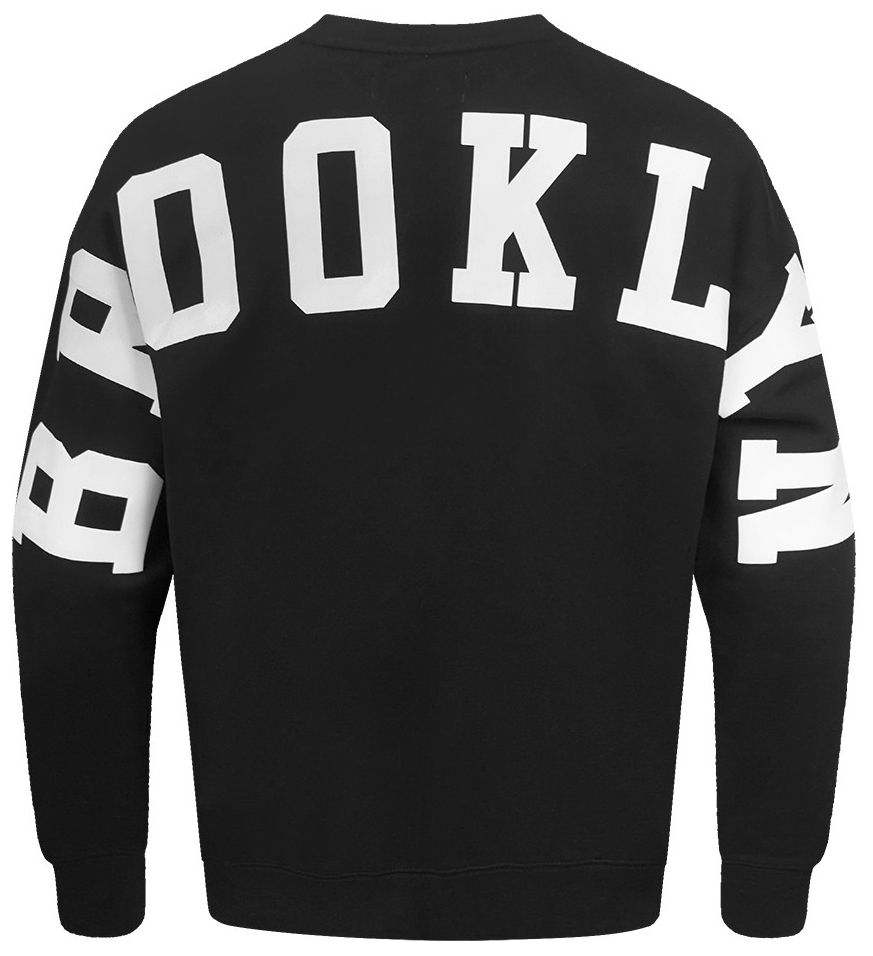 Pro Standard Men's Brooklyn Nets Black Wingspan Drop Shoulder Fleece Crewneck Sweatshirt product image