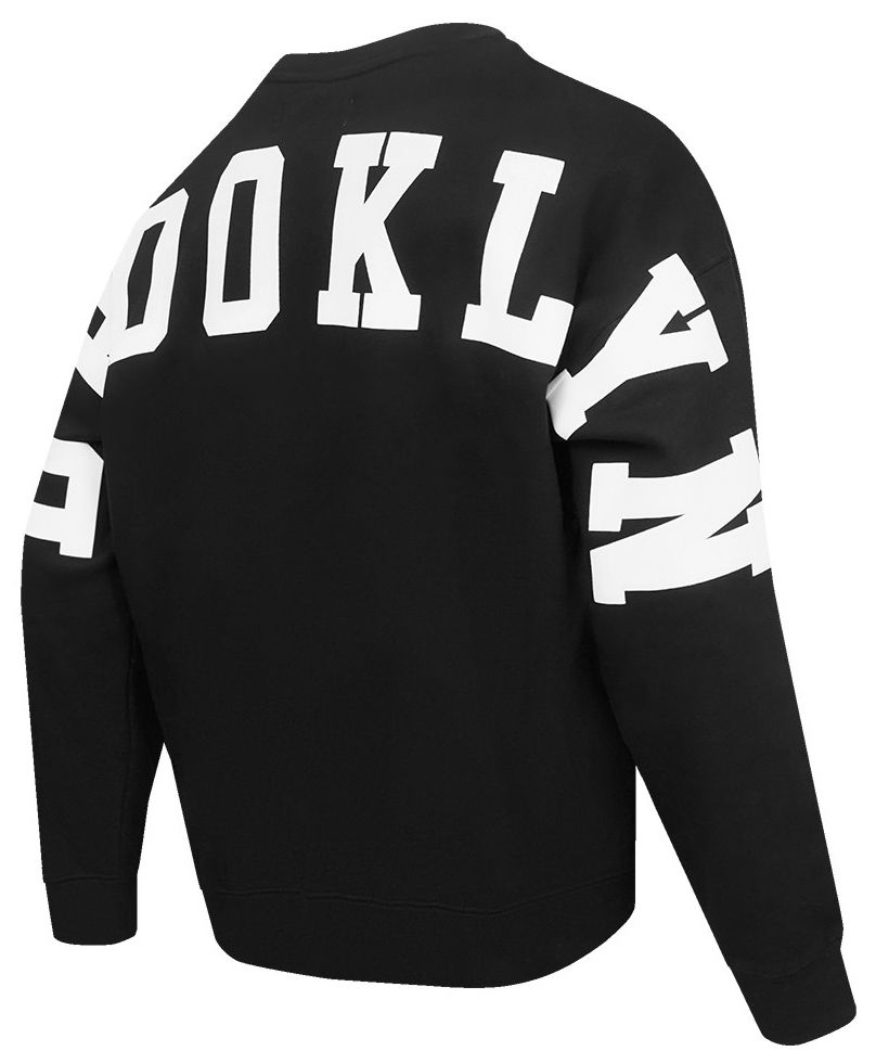 Pro Standard Men's Brooklyn Nets Black Wingspan Drop Shoulder Fleece Crewneck Sweatshirt product image
