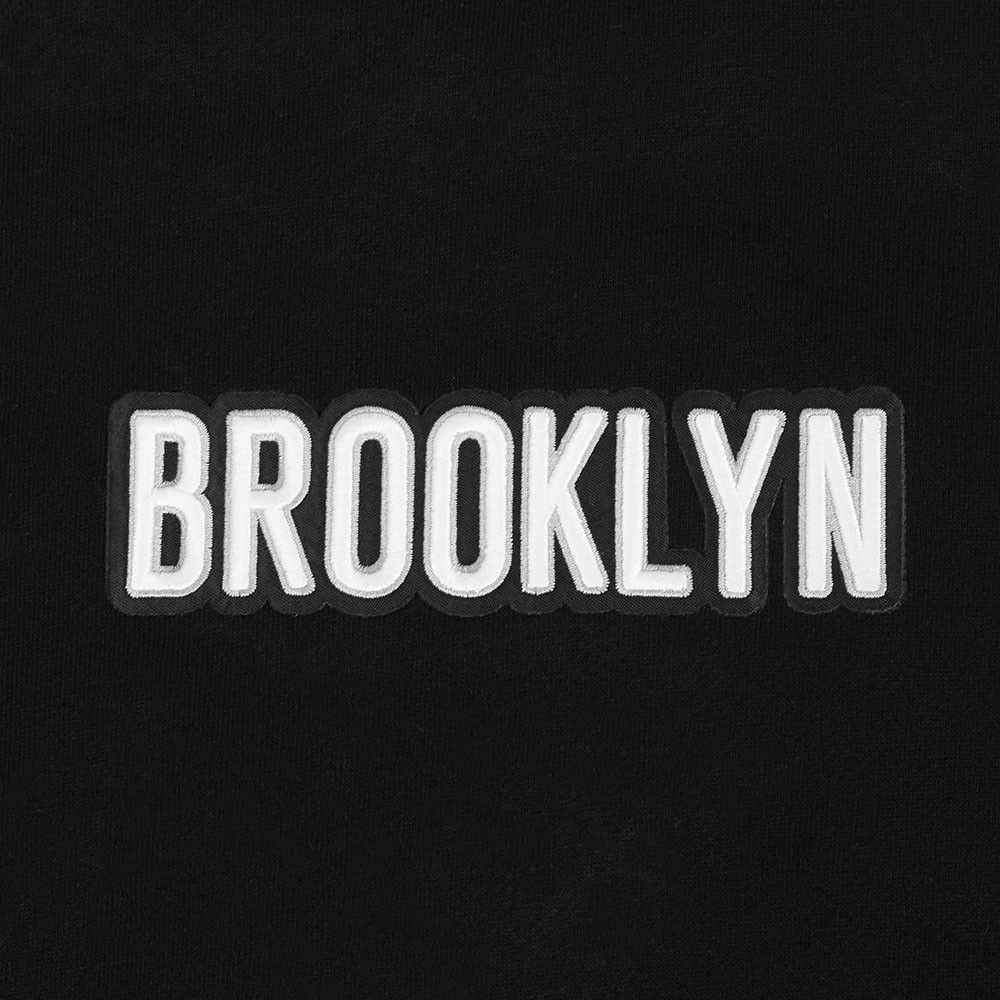 Pro Standard Men's Brooklyn Nets Black Wingspan Drop Shoulder Fleece Crewneck Sweatshirt product image