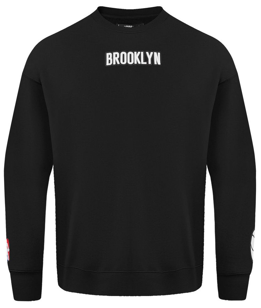 Pro Standard Men's Brooklyn Nets Black Wingspan Drop Shoulder Fleece Crewneck Sweatshirt product image