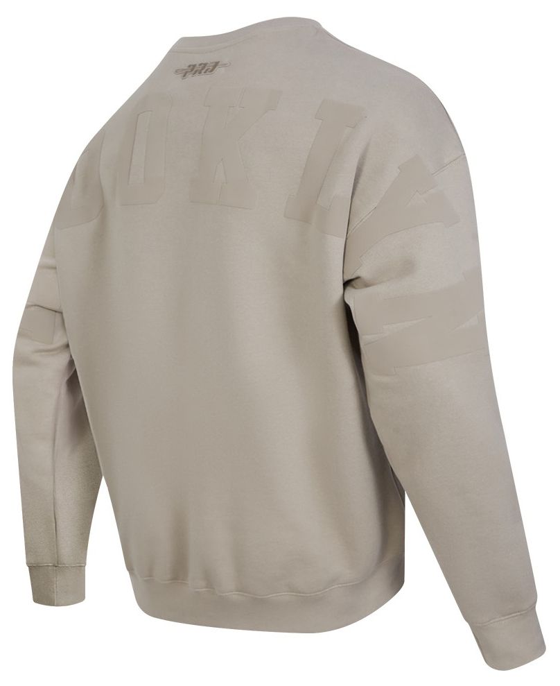 Pro Standard Men's Brooklyn Nets Taupe Wingspan Drop Shoulder Fleece Crewneck Sweatshirt product image