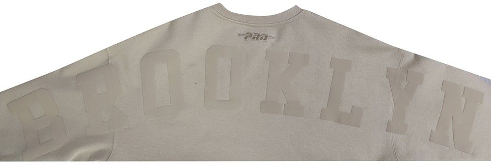 Pro Standard Men's Brooklyn Nets Taupe Wingspan Drop Shoulder Fleece Crewneck Sweatshirt product image