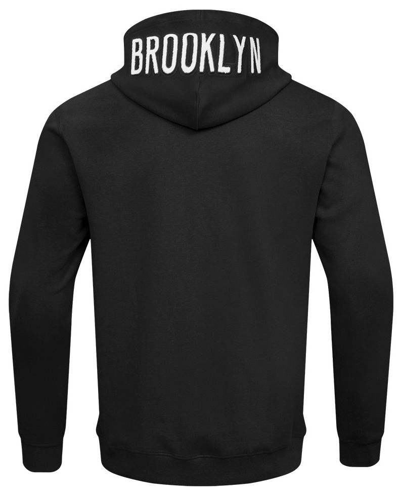 Pro Standard Men's Brooklyn Nets Black Classic Chenille Full Zip Hoodie product image