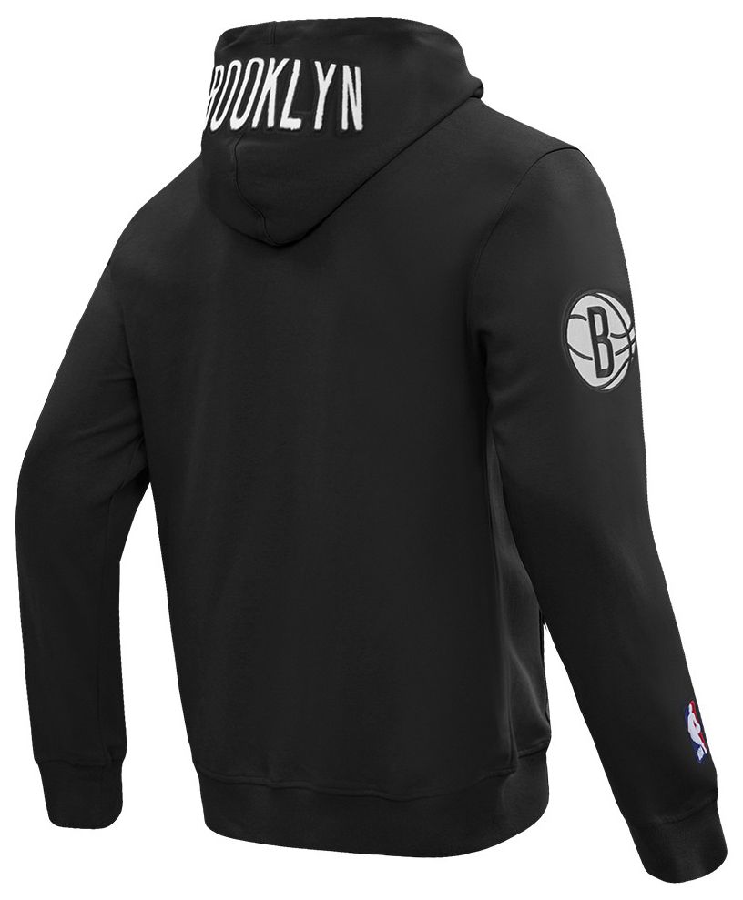 Pro Standard Men's Brooklyn Nets Black Classic Chenille Full Zip Hoodie product image