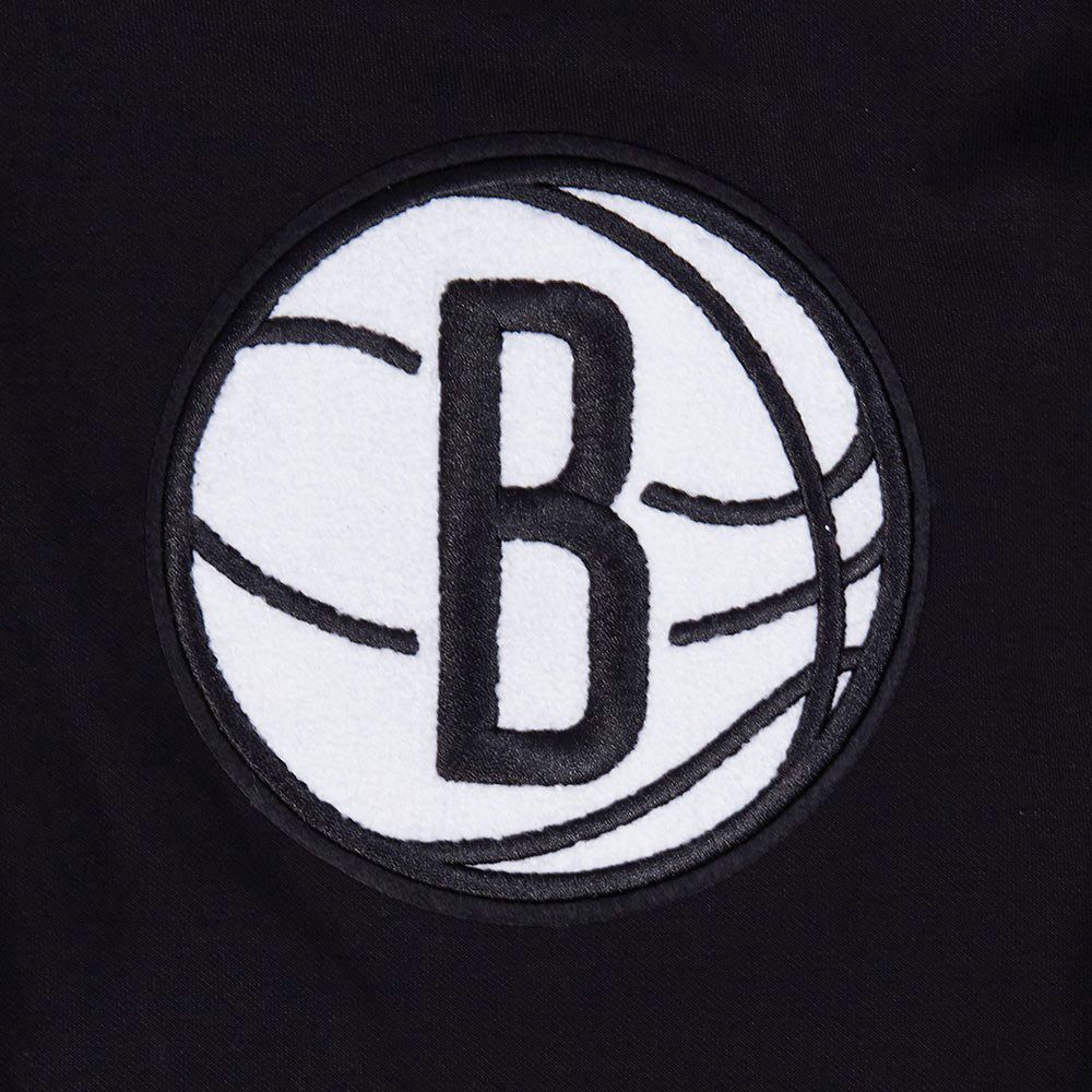 Pro Standard Men's Brooklyn Nets Black Classic Chenille Full Zip Hoodie product image
