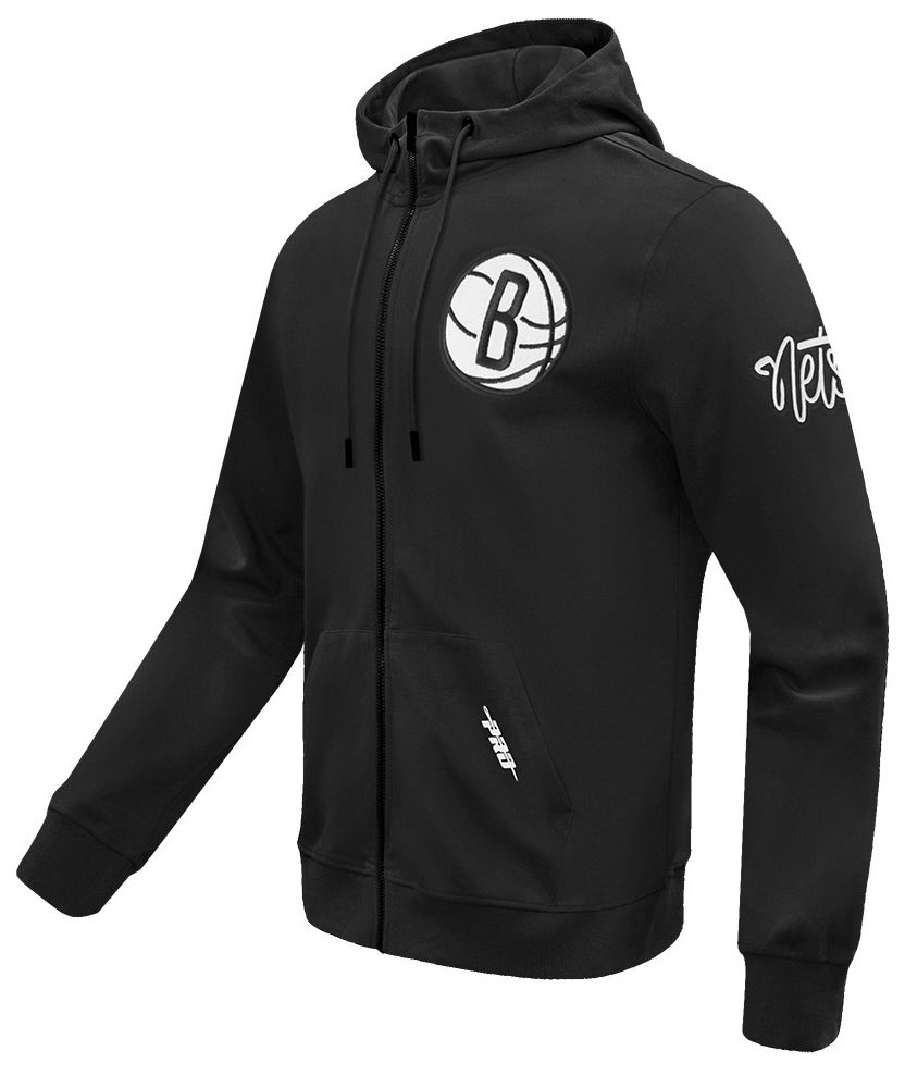 Pro Standard Men's Brooklyn Nets Black Classic Chenille Full Zip Hoodie product image