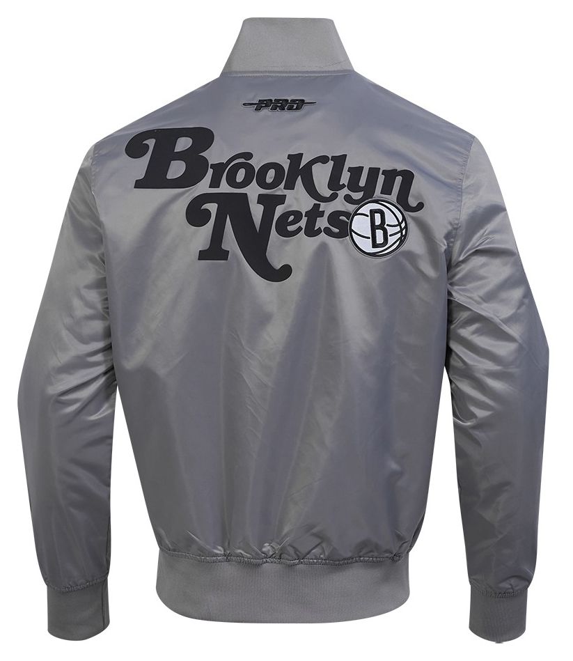 Pro Standard Men's Brooklyn Nets Grey Souvenir Satin Jacket product image