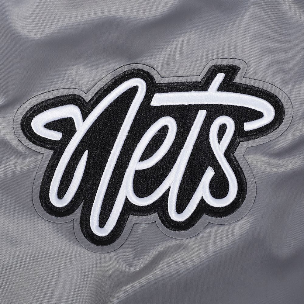 Pro Standard Men's Brooklyn Nets Grey Souvenir Satin Jacket product image