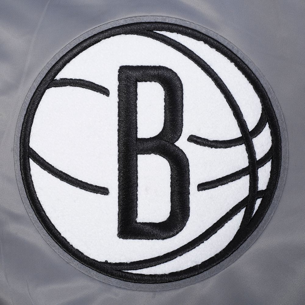 Pro Standard Men's Brooklyn Nets Grey Souvenir Satin Jacket product image