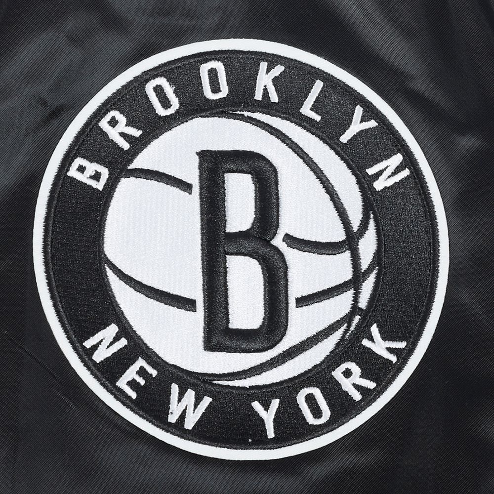 Pro Standard Men's Brooklyn Nets Black Big Logo Satin Jacket product image